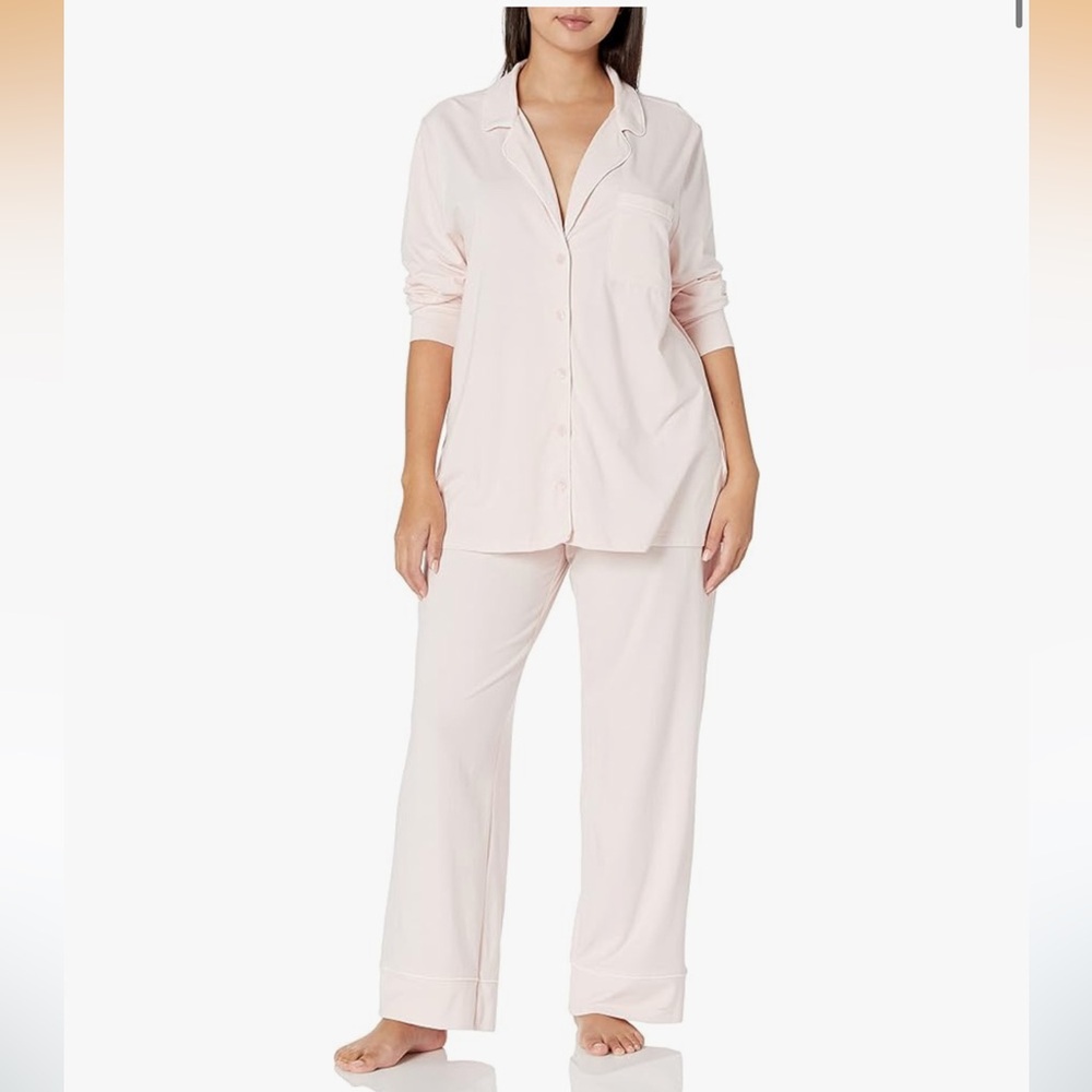 NWT! Amazon Essentials Long Sleeve Cotton Modal Pajama Set — Light Pink, XXL
